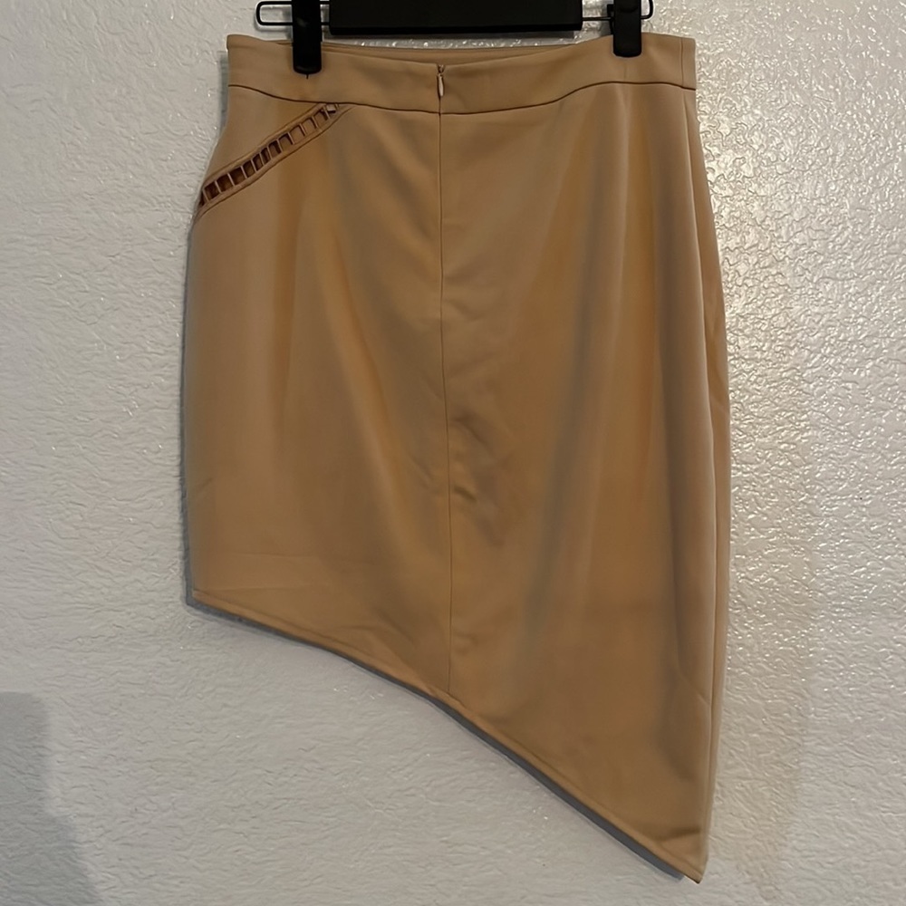 TOBI Tan Asymmetrical Mini Skirt - Picture 2 of 3